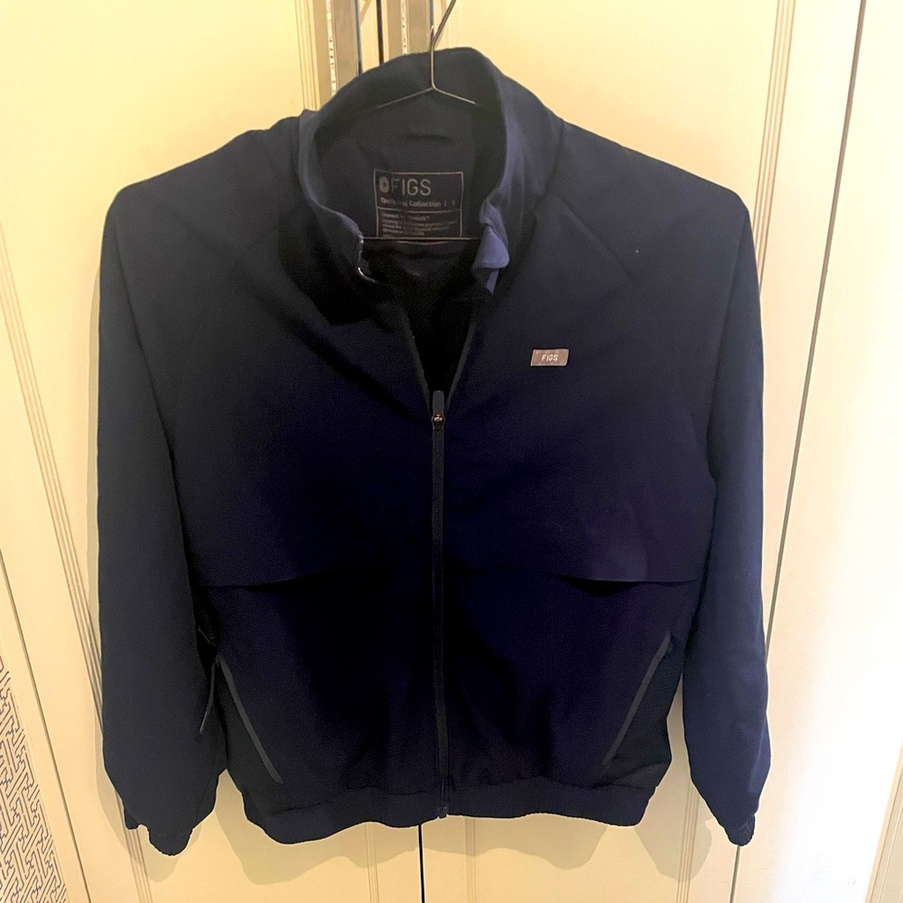 Figs navy zip jacket